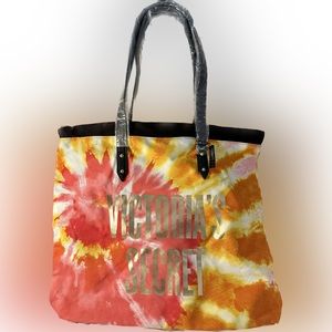 Victoria’s Secret Canvas Tie dye tote with draw strings